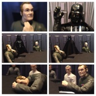 Motti continues to choke and is nearly unconscious. Annoyed, their leader speaks up. TARKIN: "Enough of this! Vader, release him!" VADER: "As you wish." With the invisible grasp gone, Motti collapses onto the table as he finally can breathe again. #starwars #anhwt #starwarstoycrew #jbscrew #blackdeathcrew #starwarstoypix #starwarstoyfigs #toyshelf
